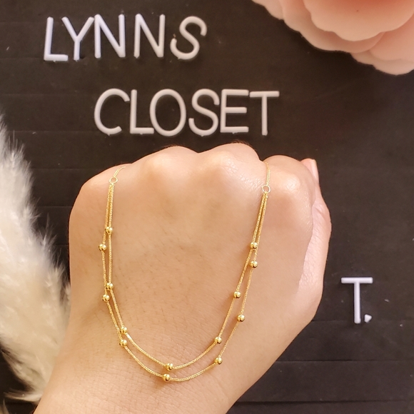 Jewelry - Beaded Necklace 2 layers 18K Genuine Saudi Gold